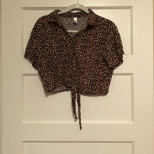 American apparel leopard print crop top